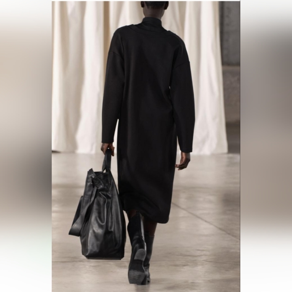 Zara Ruched Long Interlock cardigan/jacket - Picture 2 of 11